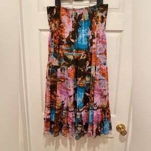 Colorful Abstract Midi Skirt